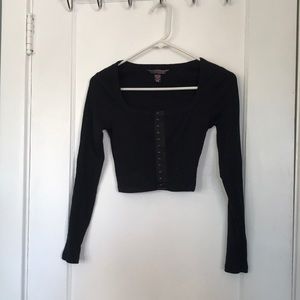 Victoria’s Secret Black Corset Style Crop Top